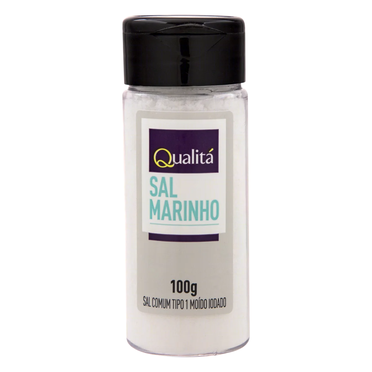 Sal Comum Marinho Tipo 1 Moído Iodado Qualitá Frasco 100g