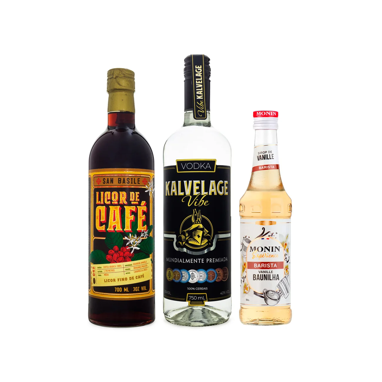 Vanilla Espresso Martini Cocktail Combo - Vodka + Licor de Café + Xarope de Baunilha