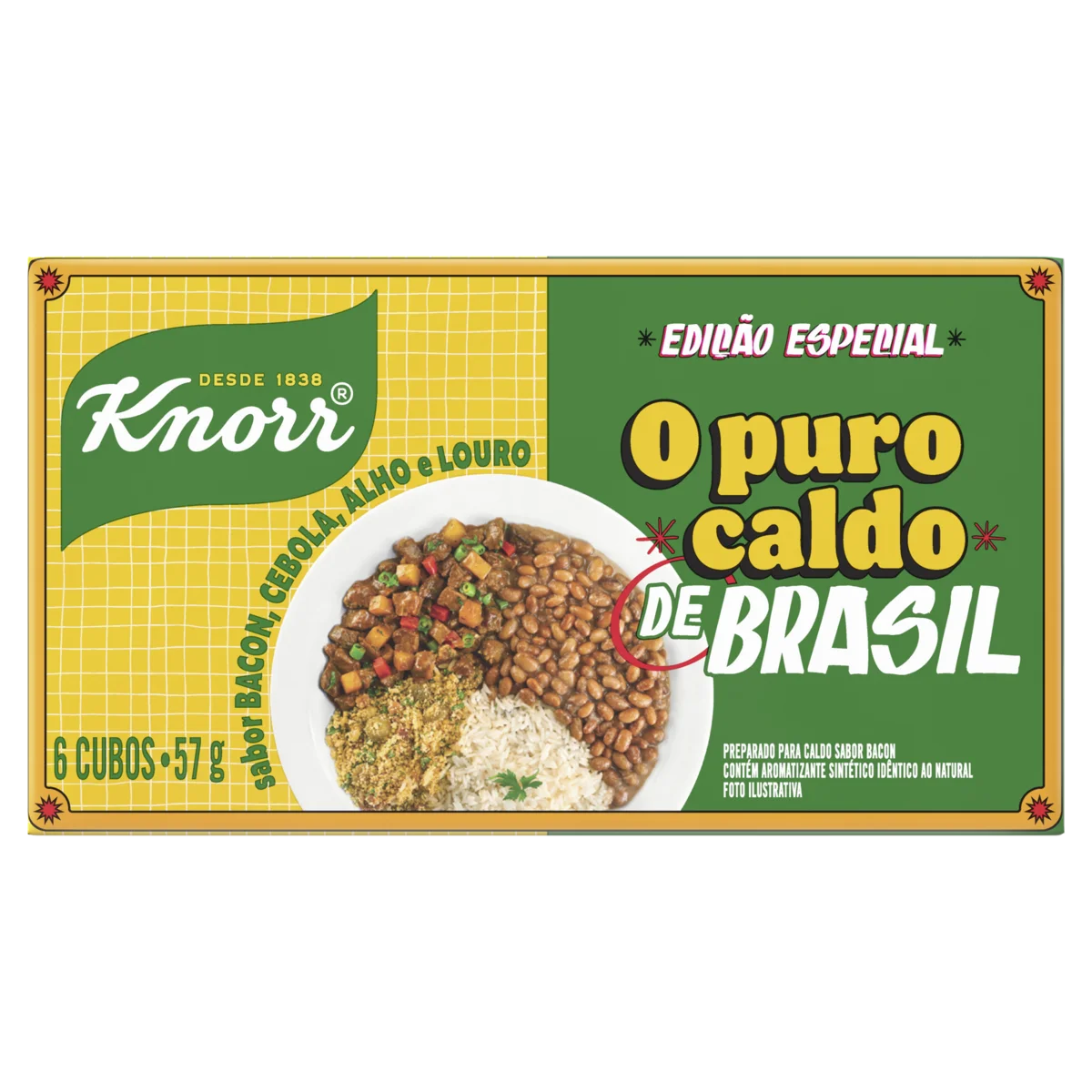 Caldo Tablete Knorr Puro Caldo de Brasil Caixa 57g 6 Unidades