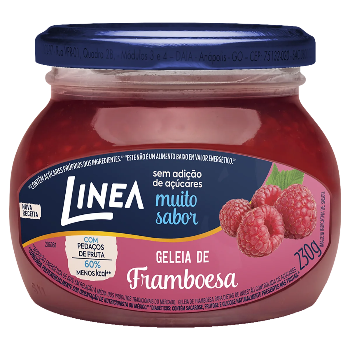 Geleia Framboesa Zero Açúcar Linea Vidro 230g