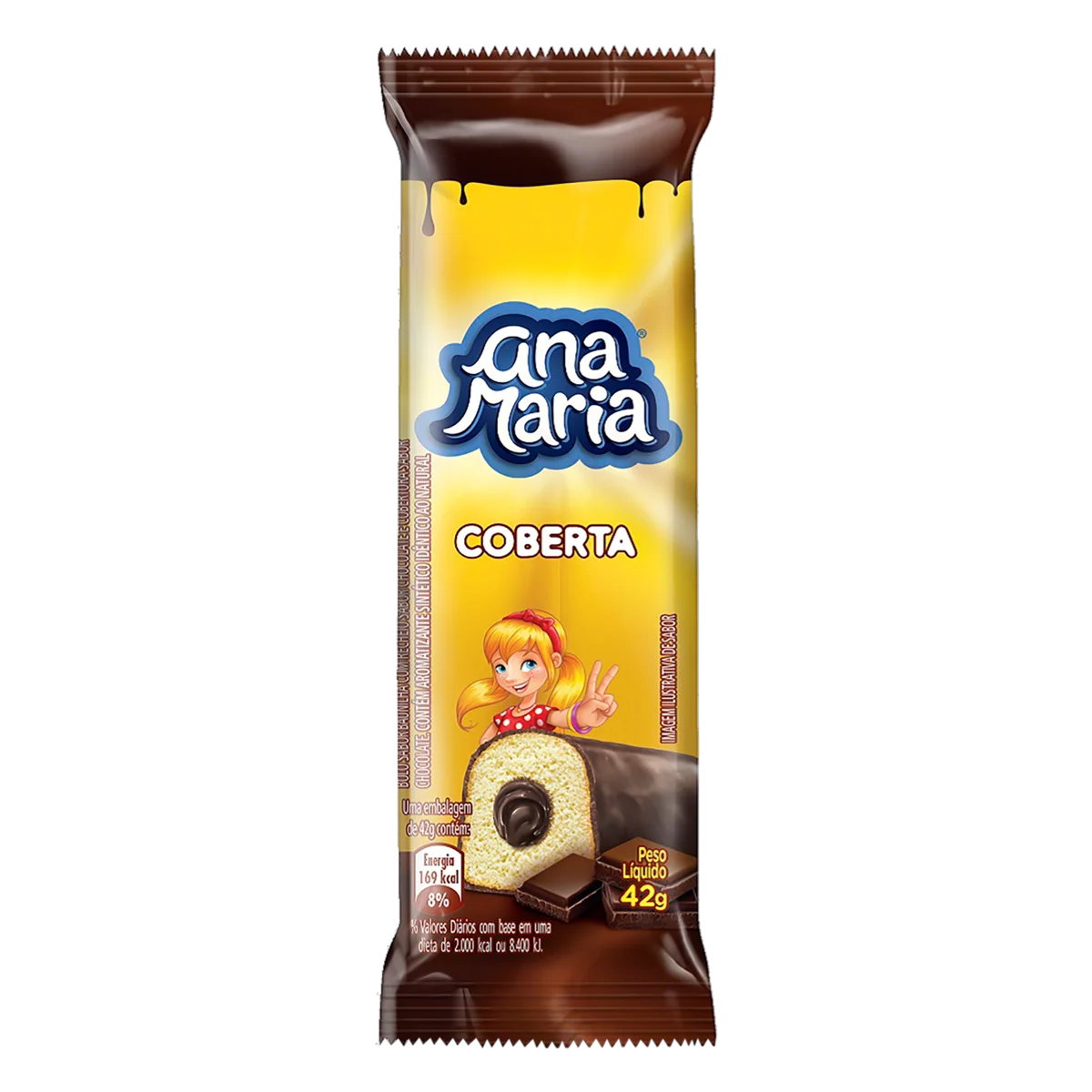 Bolo Baunilha Recheio e Cobertura Chocolate Ana Maria Pacote 42g