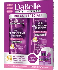 Kit Shampoo 250ml + Condicionador 175ml Dabelle Meu Cronograma Perfeito