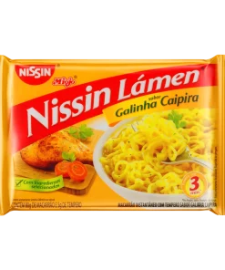 Macarrão Instantâneo de Galinha Caipira Nissin Miojo Lámen Pacote 85g