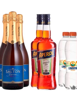 Combo Aperol Spritz Médio- 2 Aperitivo Aperol 750ml+3 Espumante Salton Brut 750ml+2 Água com Gás 500ml