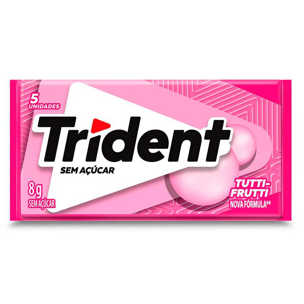 Chiclete Trident Tutti-Frutti Sem Açúcar 8g - Embalagem com 5 unid.